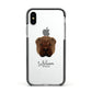 Shar Pei Personalised Apple iPhone Xs Impact Case Black Edge on Silver Phone