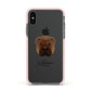 Shar Pei Personalised Apple iPhone Xs Impact Case Pink Edge on Black Phone