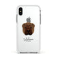 Shar Pei Personalised Apple iPhone Xs Impact Case White Edge on Silver Phone