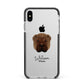 Shar Pei Personalised Apple iPhone Xs Max Impact Case Black Edge on Silver Phone