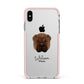 Shar Pei Personalised Apple iPhone Xs Max Impact Case Pink Edge on Silver Phone