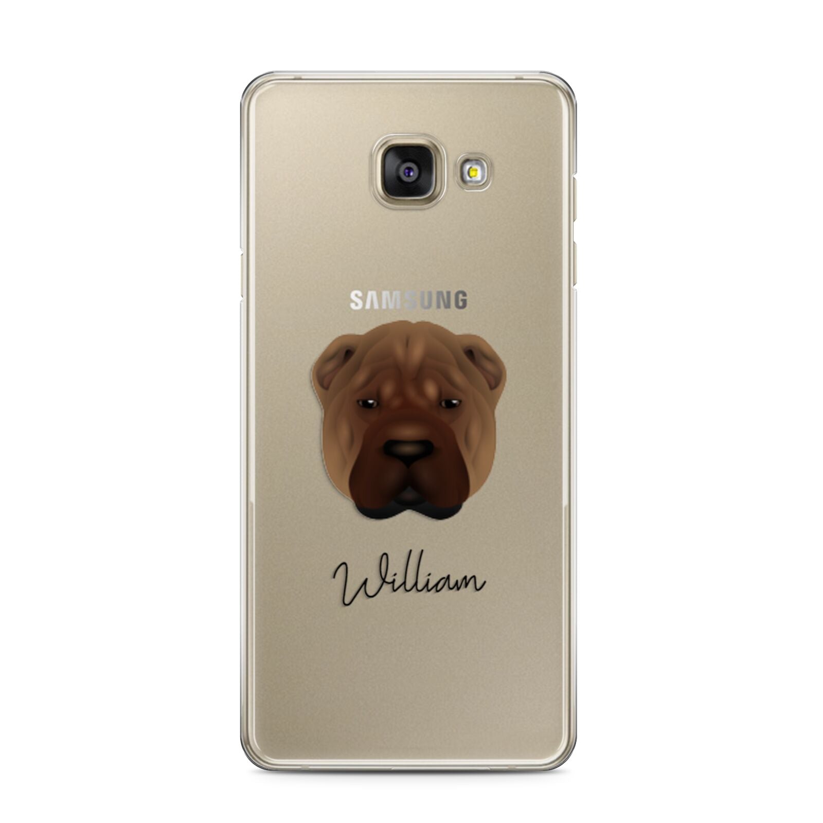 Shar Pei Personalised Samsung Galaxy A3 2016 Case on gold phone