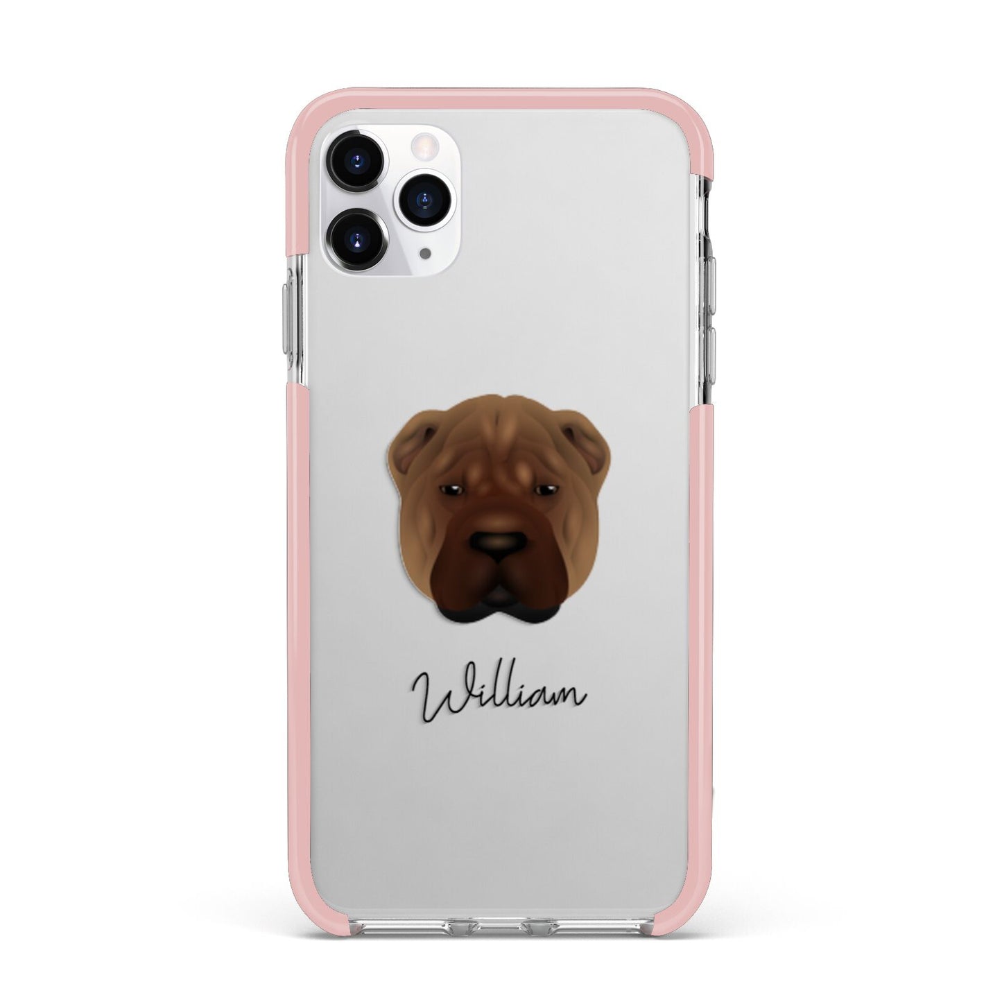 Shar Pei Personalised iPhone 11 Pro Max Impact Pink Edge Case