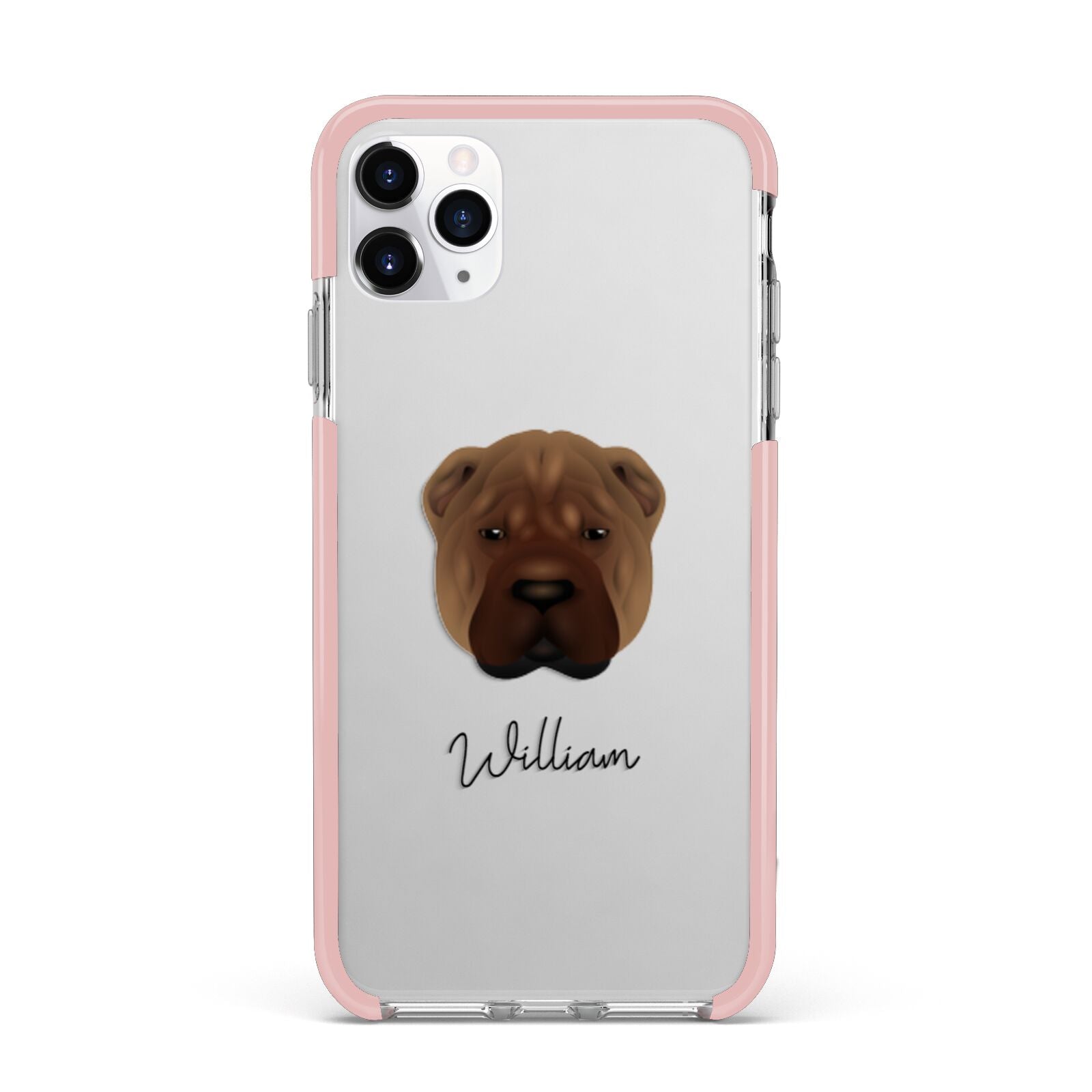 Shar Pei Personalised iPhone 11 Pro Max Impact Pink Edge Case