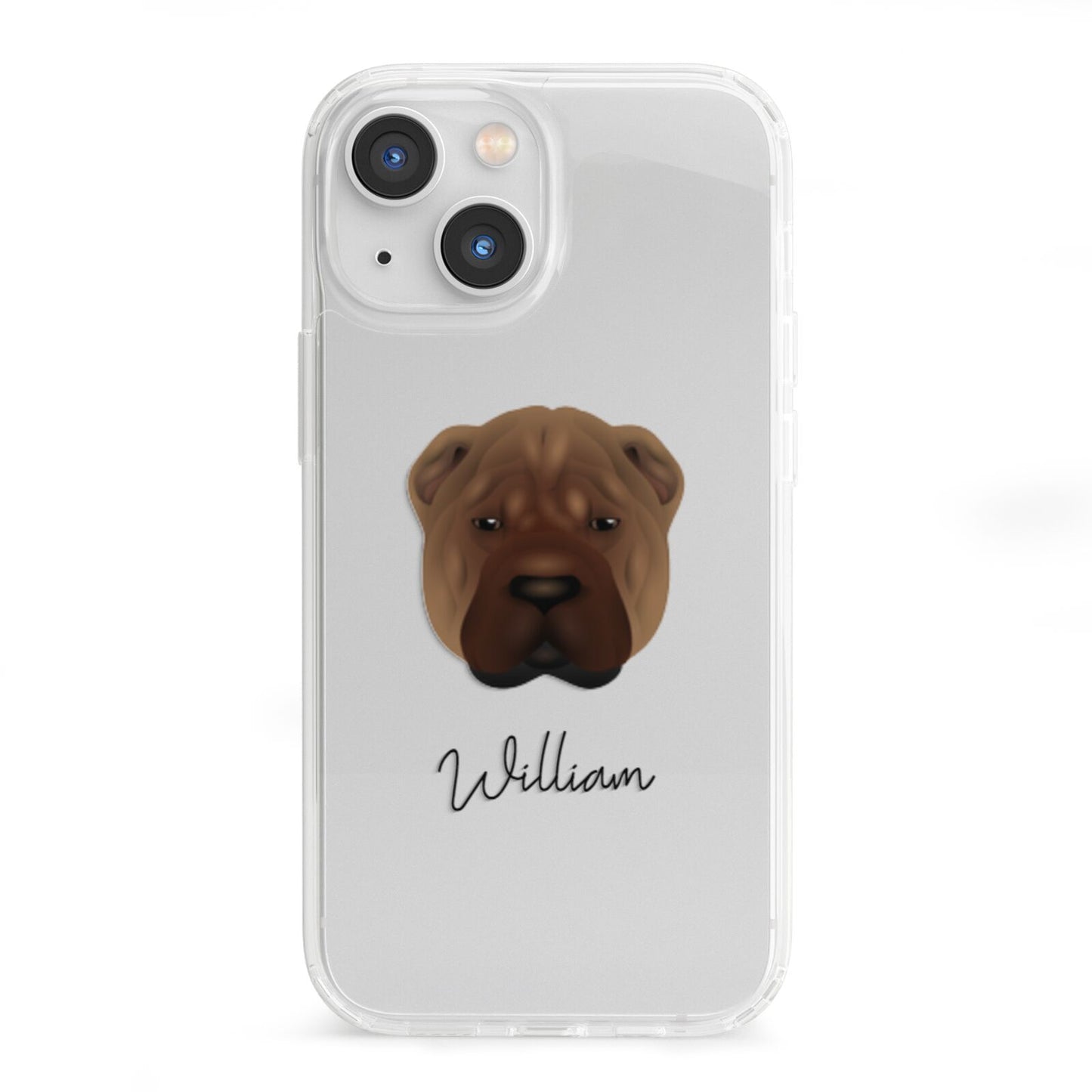 Shar Pei Personalised iPhone 13 Mini Clear Bumper Case