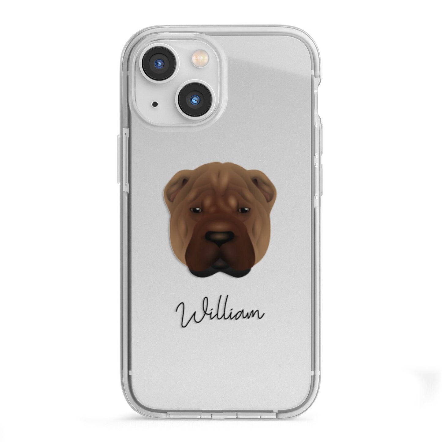 Shar Pei Personalised iPhone 13 Mini TPU Impact Case with White Edges