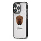 Shar Pei Personalised iPhone 13 Pro Black Impact Case Side Angle on Silver phone