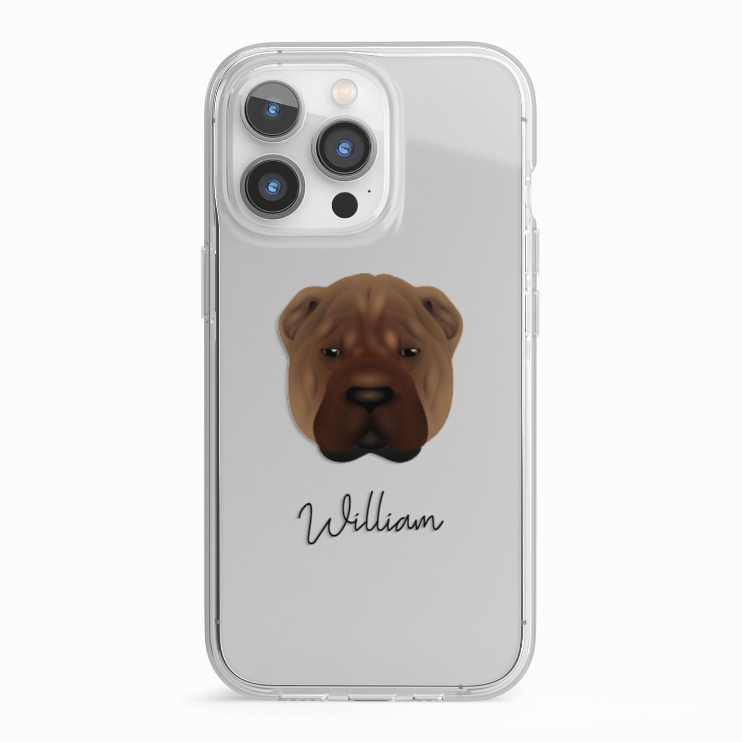 Shar Pei Personalised iPhone 13 Pro TPU Impact Case with White Edges