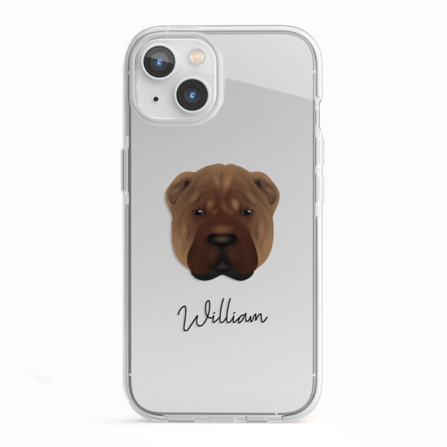 Shar Pei Personalised iPhone 13 TPU Impact Case with White Edges