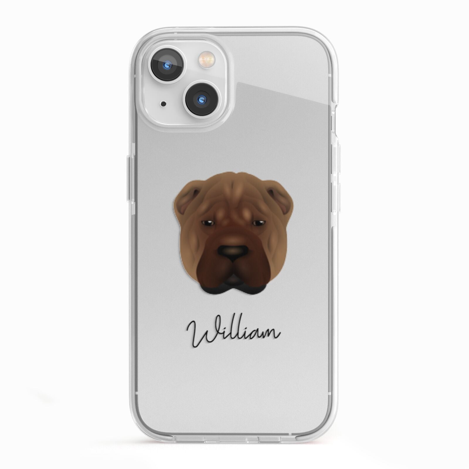 Shar Pei Personalised iPhone 13 TPU Impact Case with White Edges