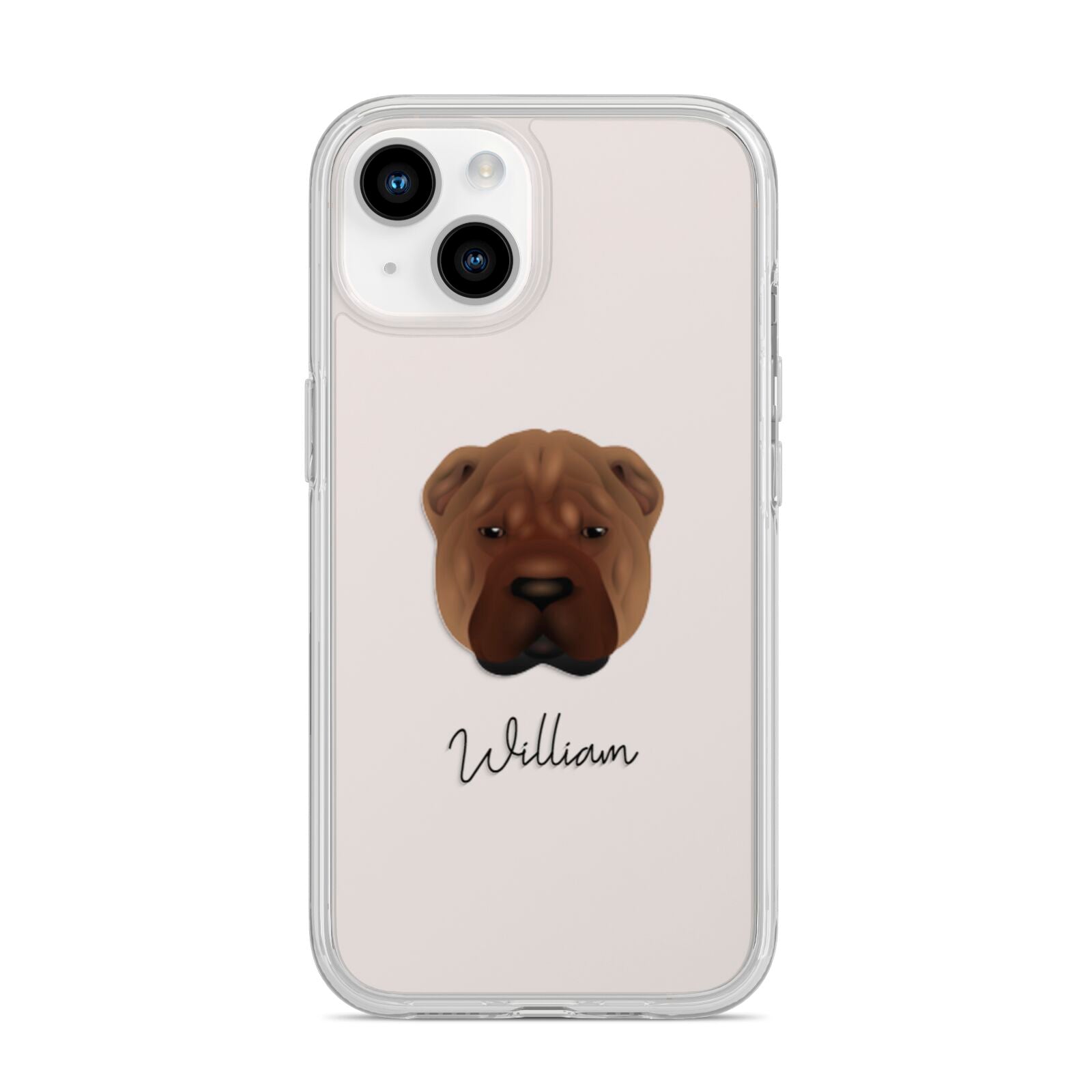 Shar Pei Personalised iPhone 14 Clear Tough Case Starlight