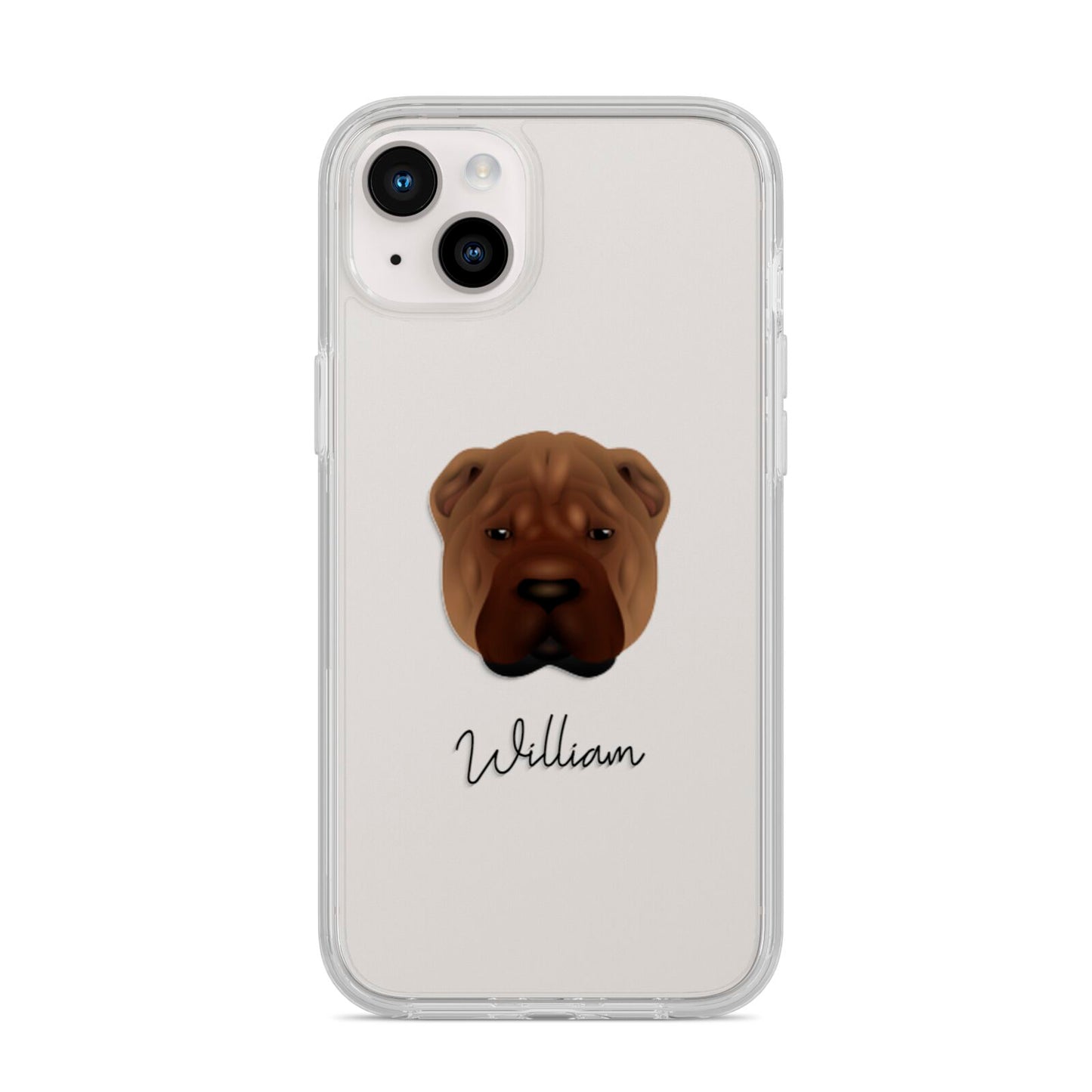 Shar Pei Personalised iPhone 14 Plus Clear Tough Case Starlight