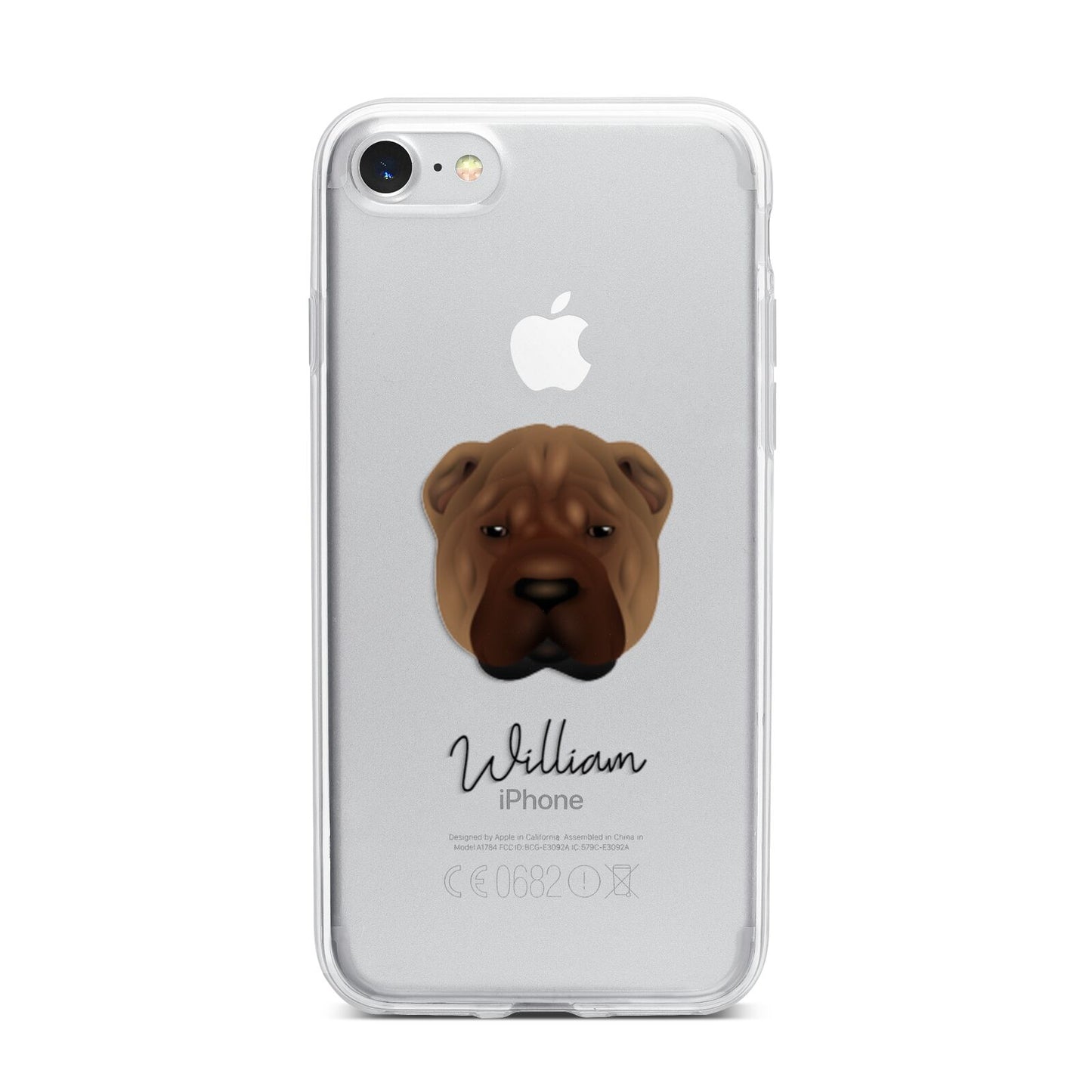 Shar Pei Personalised iPhone 7 Bumper Case on Silver iPhone