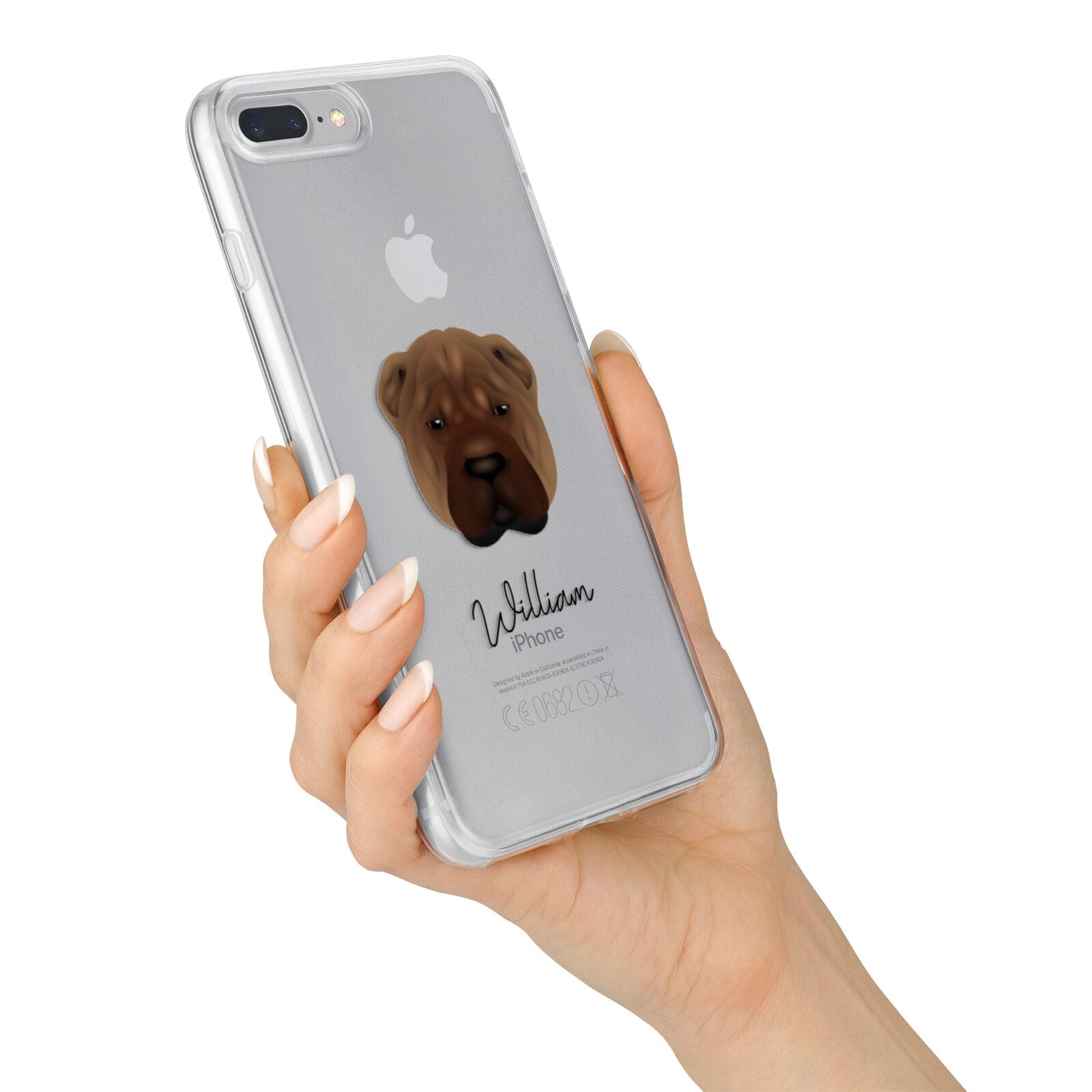 Shar Pei Personalised iPhone 7 Plus Bumper Case on Silver iPhone Alternative Image