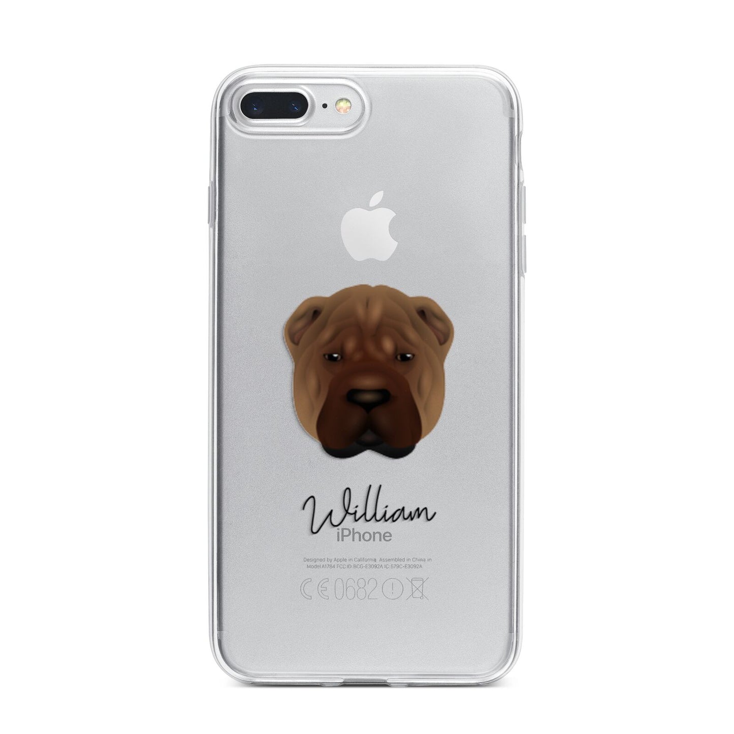 Shar Pei Personalised iPhone 7 Plus Bumper Case on Silver iPhone