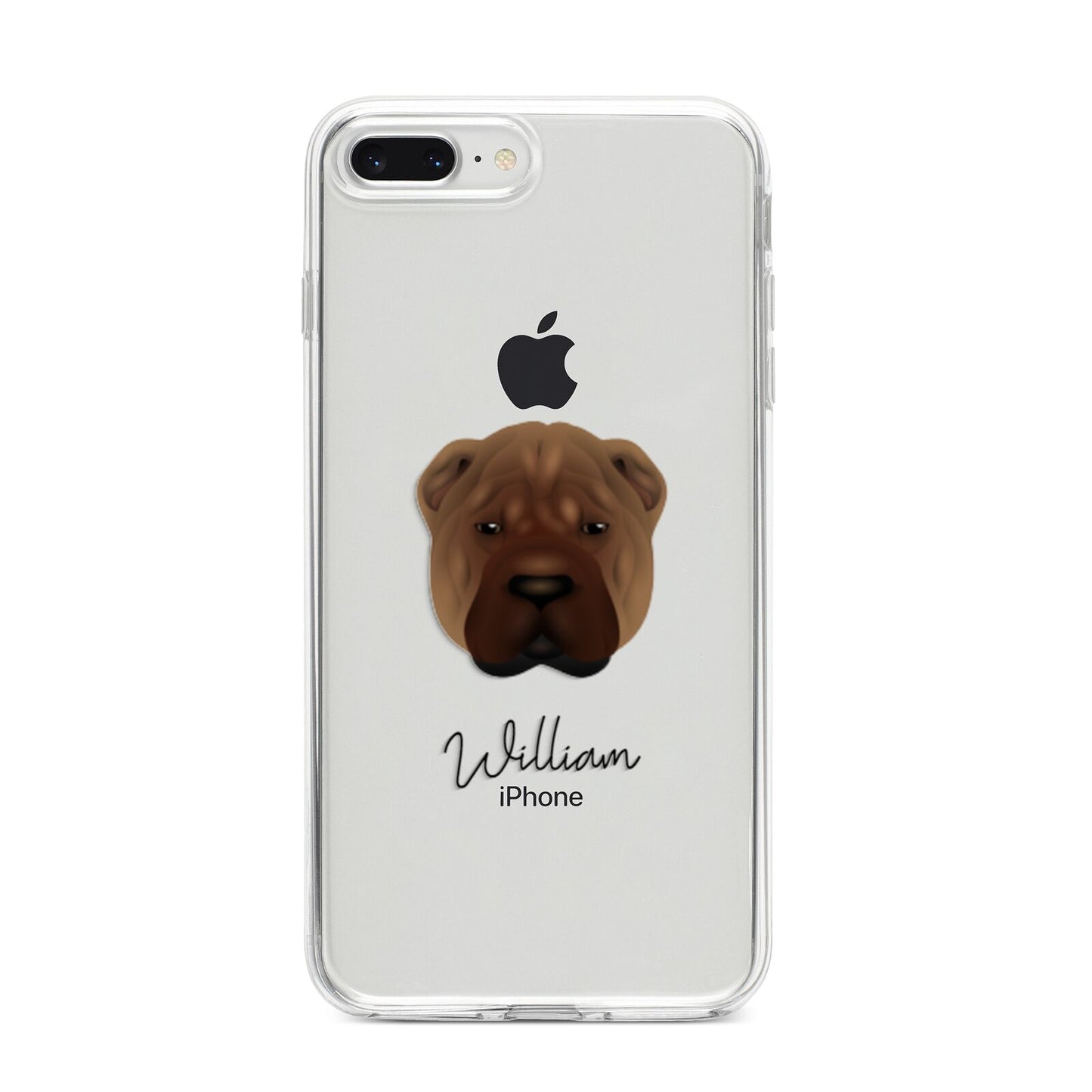 Shar Pei Personalised iPhone 8 Plus Bumper Case on Silver iPhone