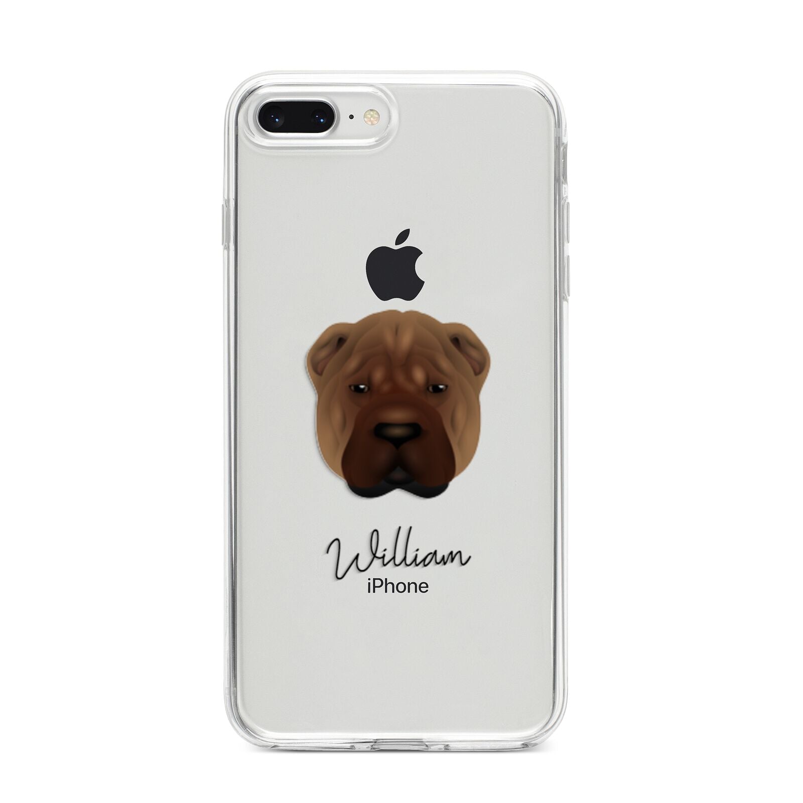 Shar Pei Personalised iPhone 8 Plus Bumper Case on Silver iPhone