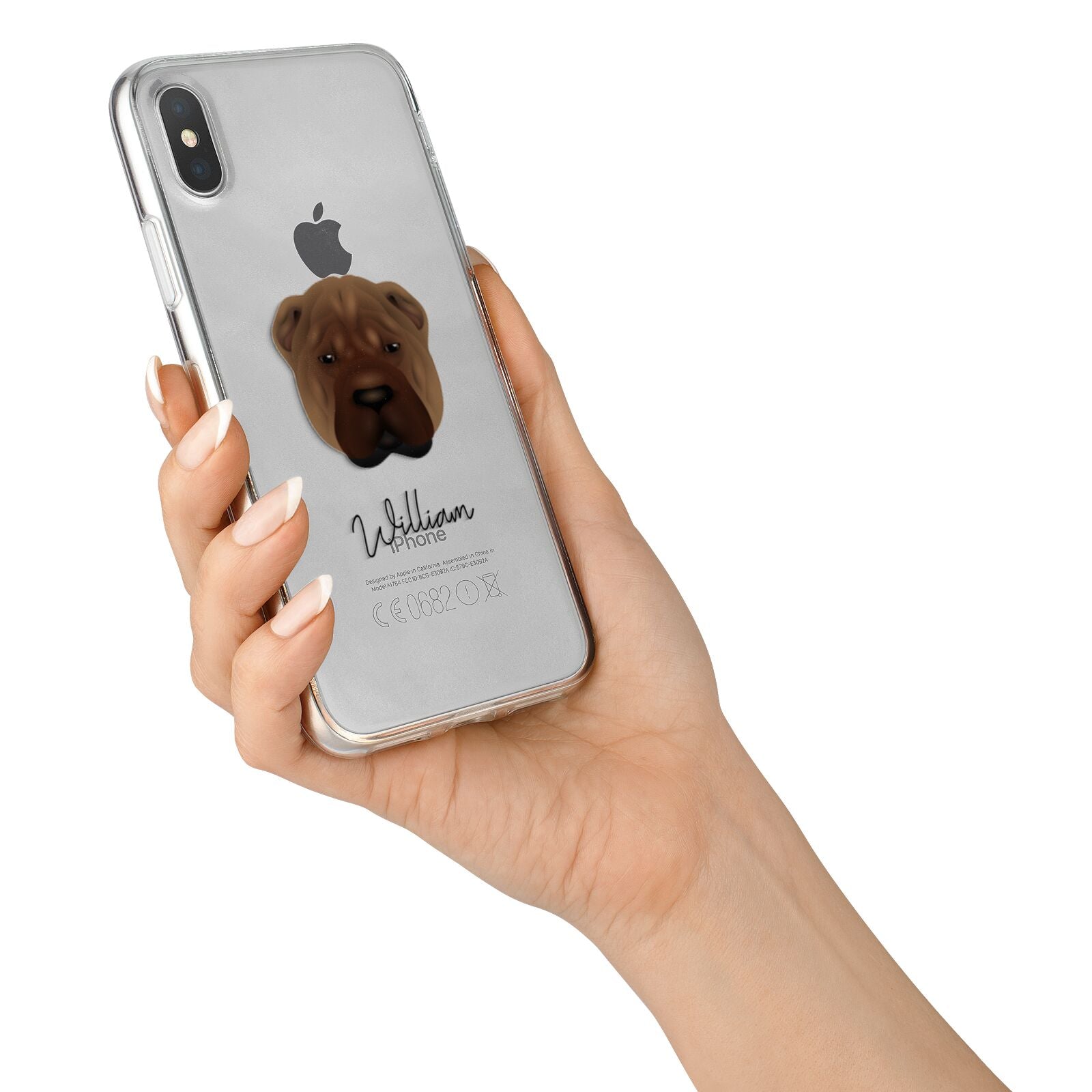 Shar Pei Personalised iPhone X Bumper Case on Silver iPhone Alternative Image 2