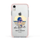 She Did It Graduation Photo with Name Apple iPhone XR Impact Case Pink Edge on Silver Phone