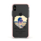 She Did It Graduation Photo with Name Apple iPhone Xs Impact Case Pink Edge on Black Phone