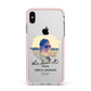 She Did It Graduation Photo with Name Apple iPhone Xs Max Impact Case Pink Edge on Silver Phone