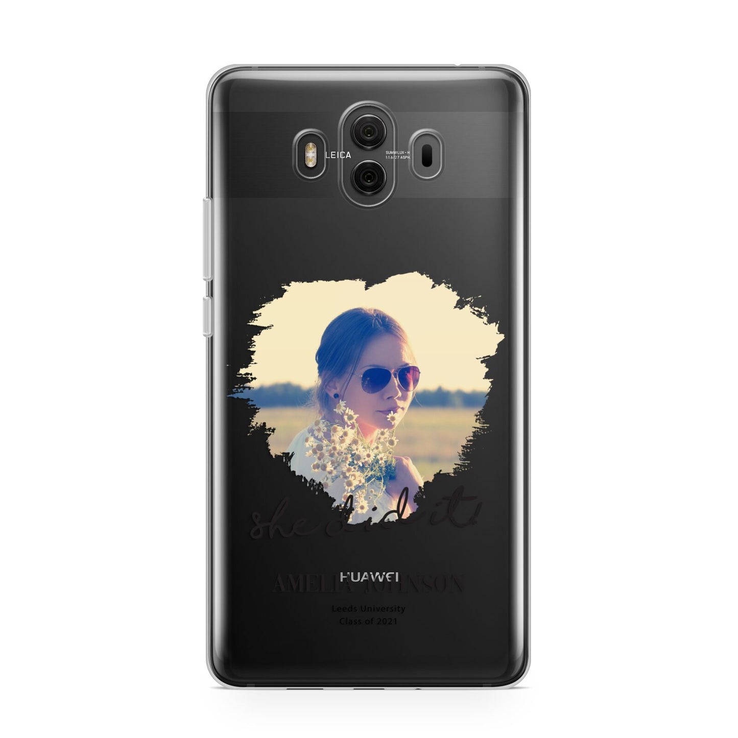 She Did It Graduation Photo with Name Huawei Mate 10 Protective Phone Case