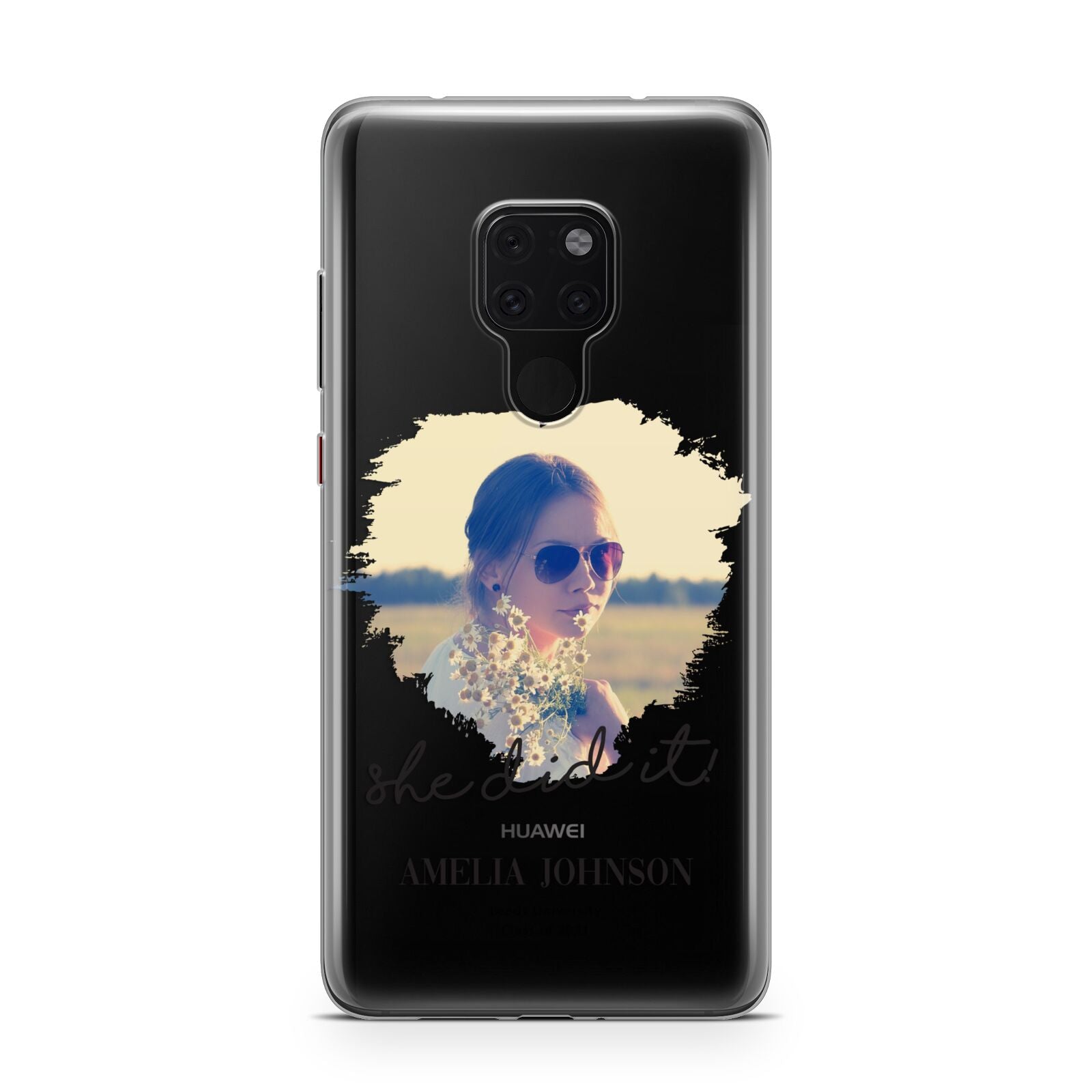 She Did It Graduation Photo with Name Huawei Mate 20 Phone Case