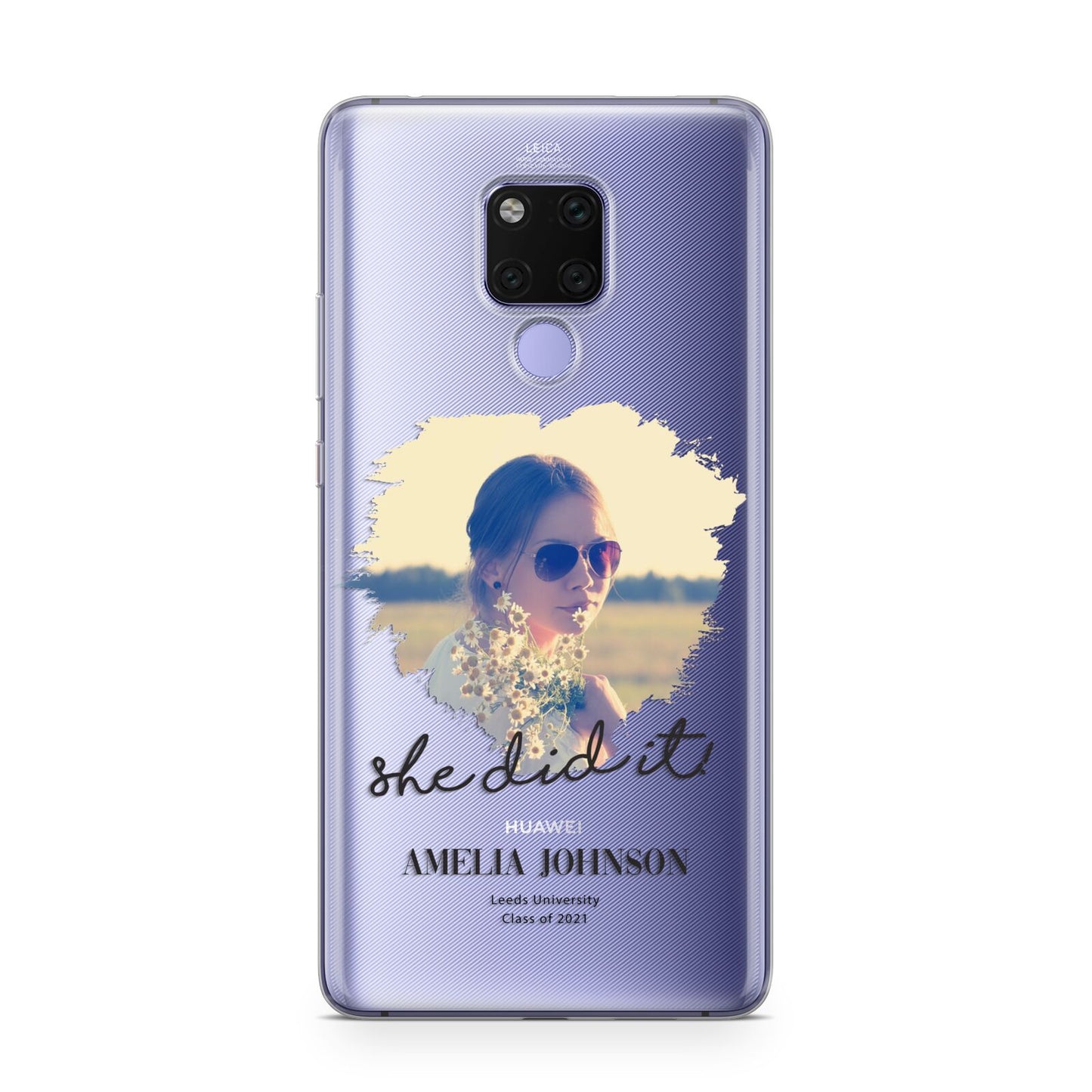 She Did It Graduation Photo with Name Huawei Mate 20X Phone Case