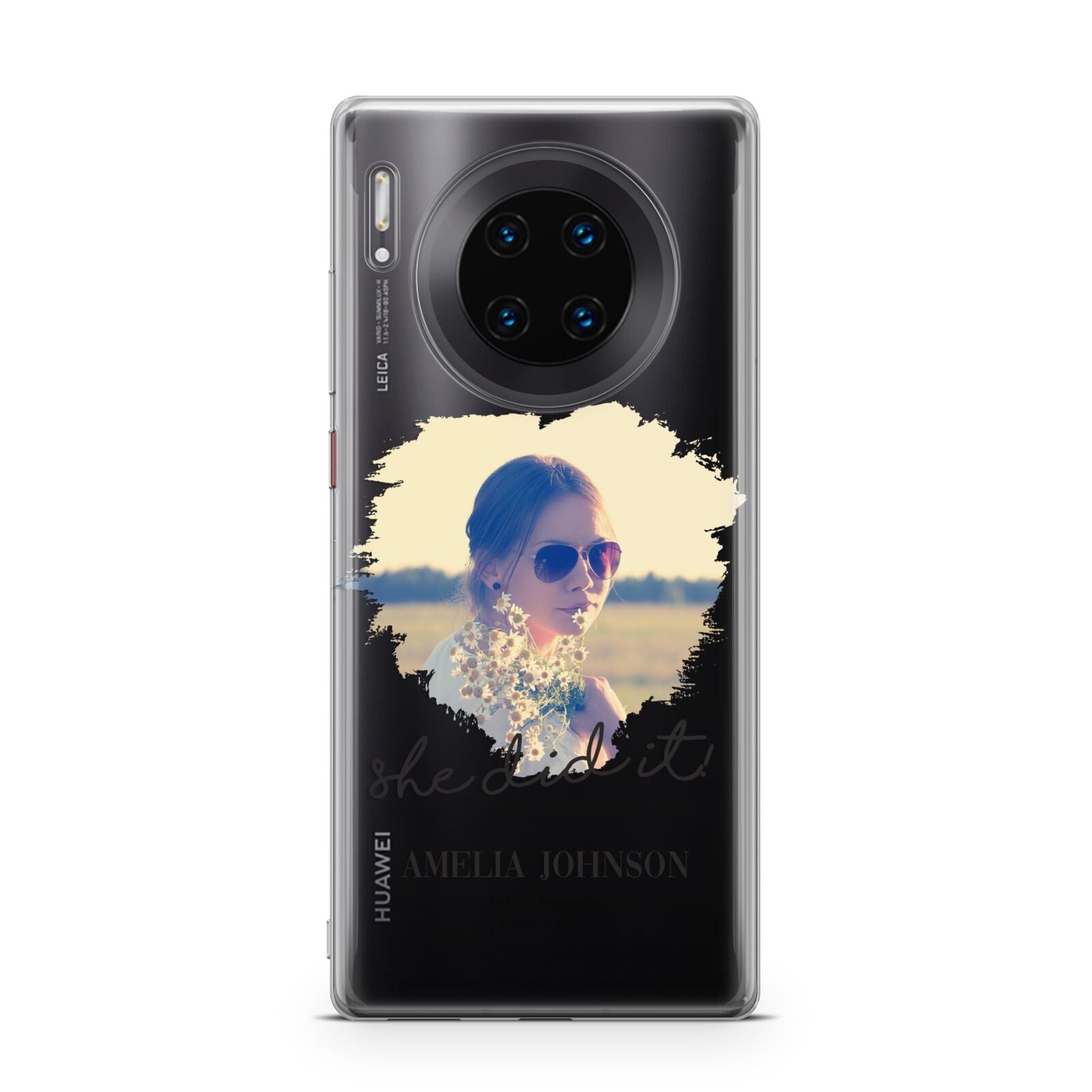 She Did It Graduation Photo with Name Huawei Mate 30 Pro Phone Case