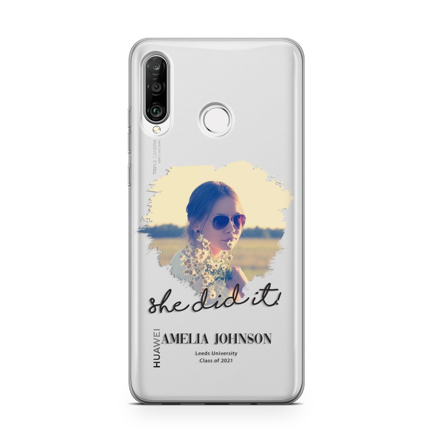 She Did It Graduation Photo with Name Huawei P30 Lite Phone Case