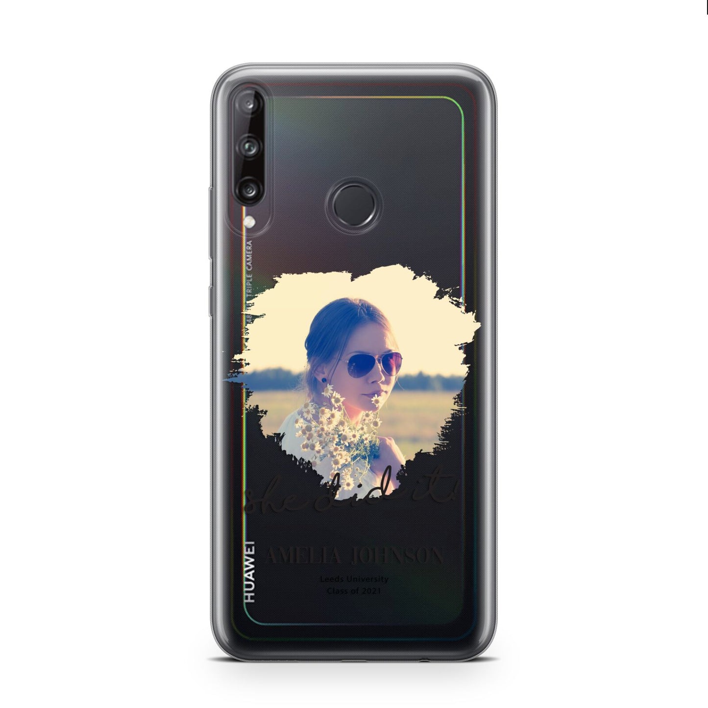 She Did It Graduation Photo with Name Huawei P40 Lite E Phone Case