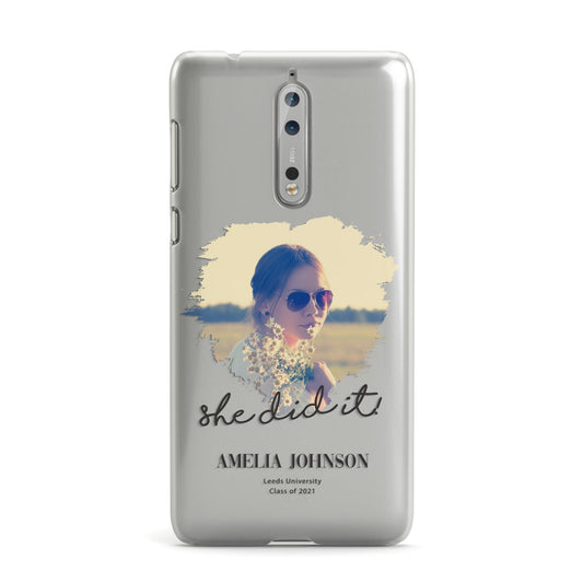 She Did It Graduation Photo with Name Nokia Case