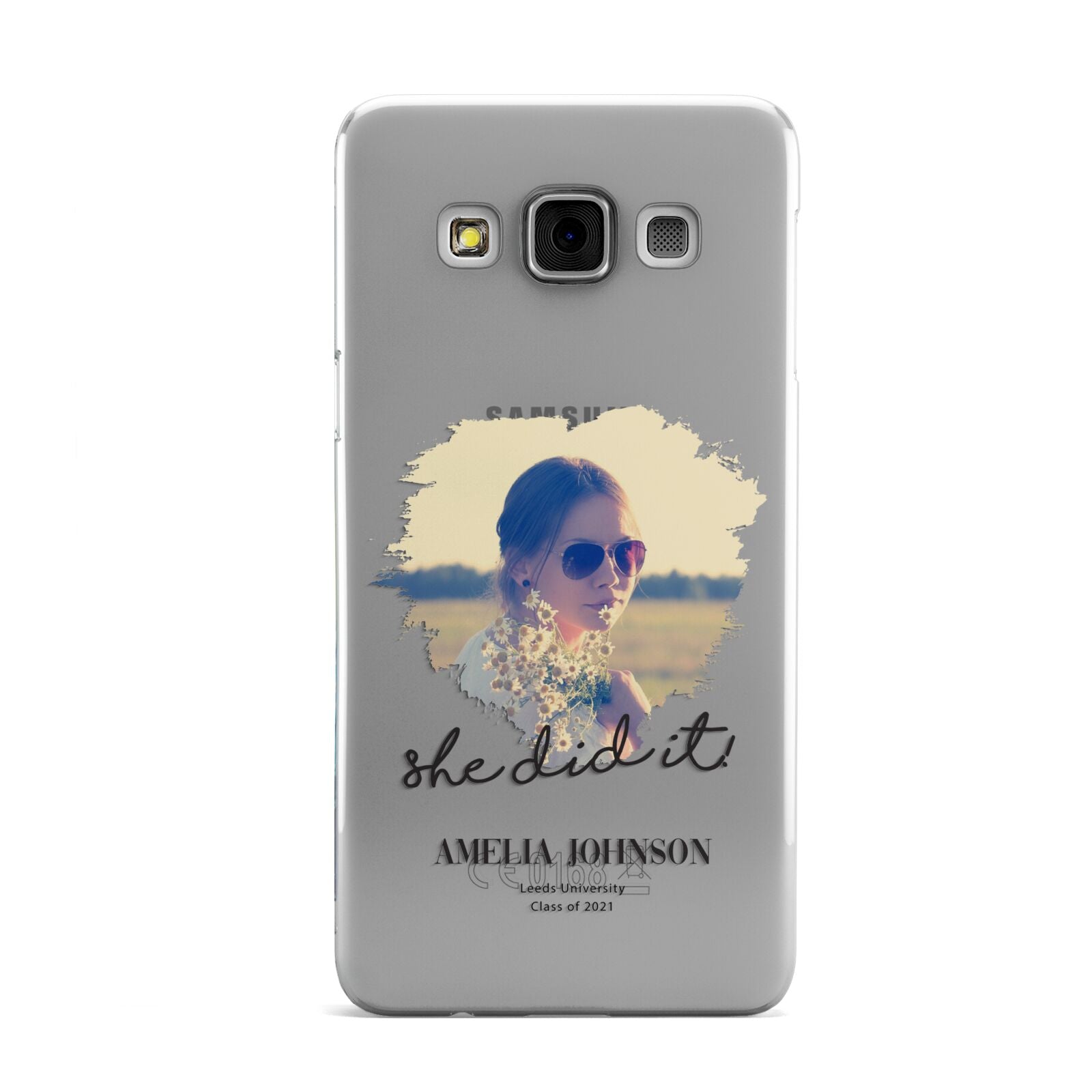 She Did It Graduation Photo with Name Samsung Galaxy A3 Case