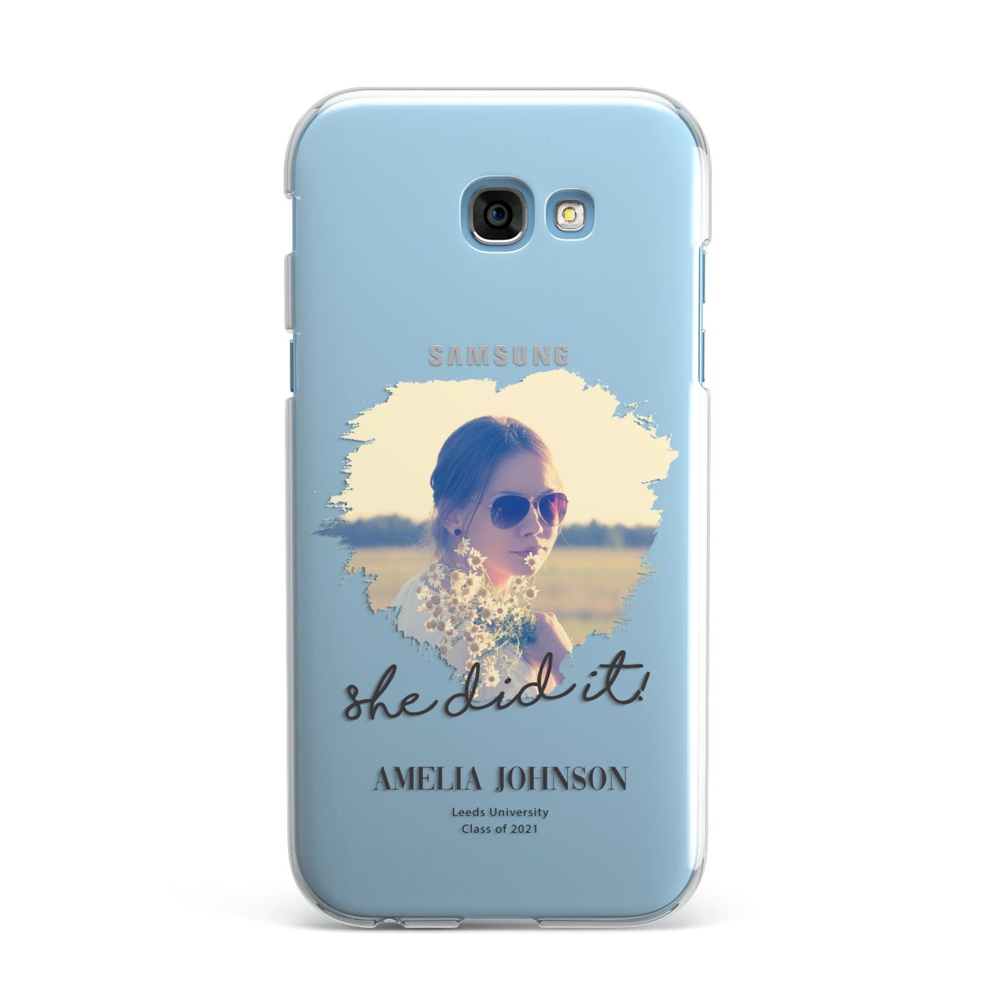 She Did It Graduation Photo with Name Samsung Galaxy A7 2017 Case