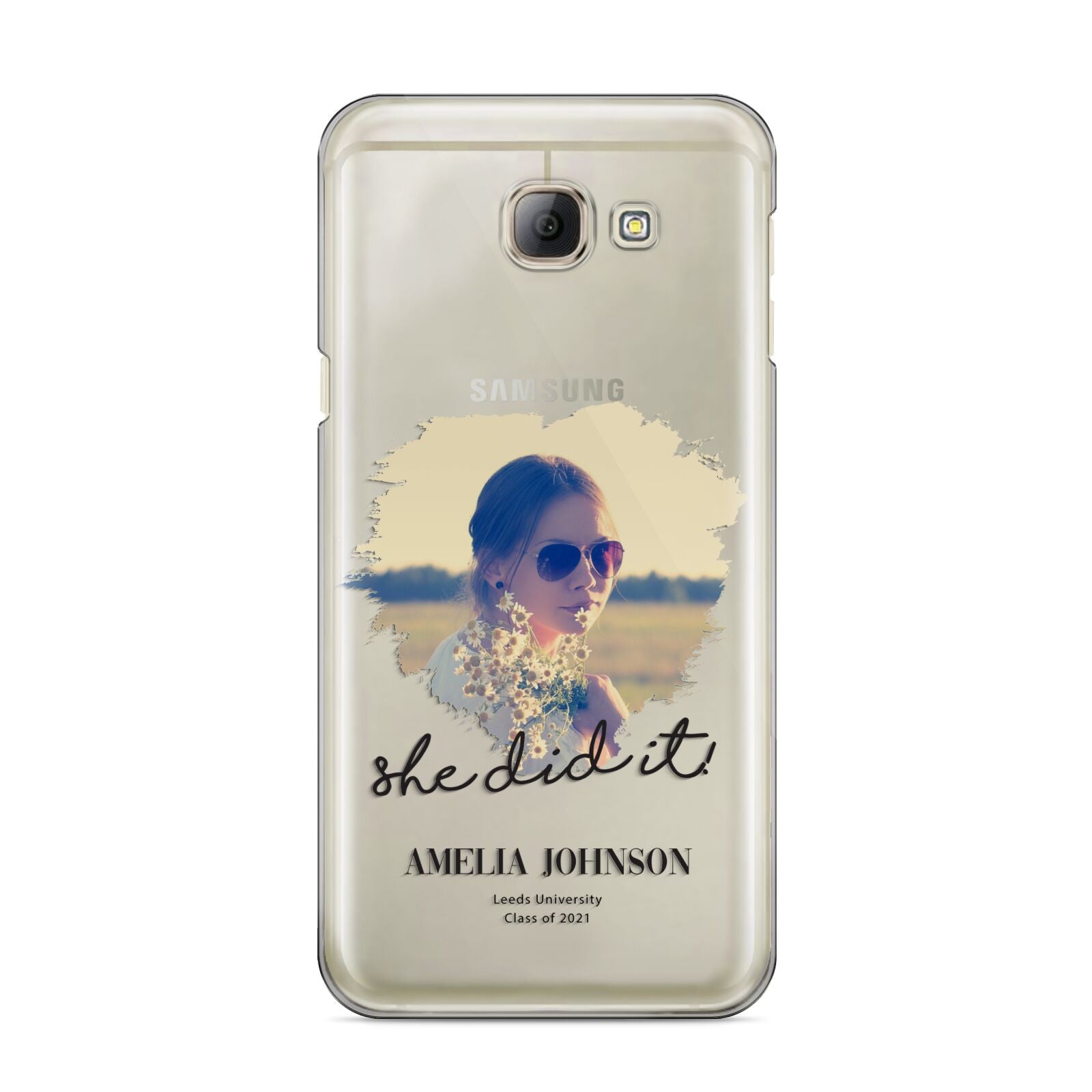 She Did It Graduation Photo with Name Samsung Galaxy A8 2016 Case