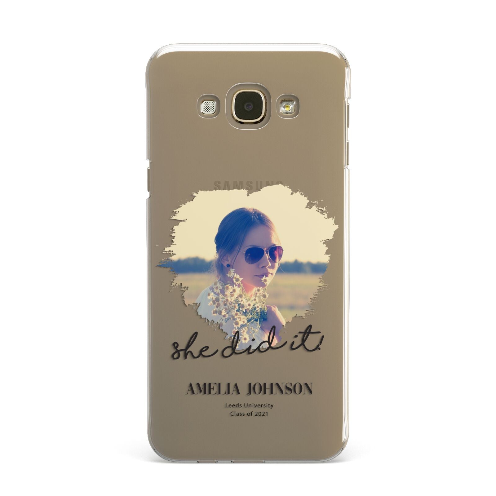 She Did It Graduation Photo with Name Samsung Galaxy A8 Case