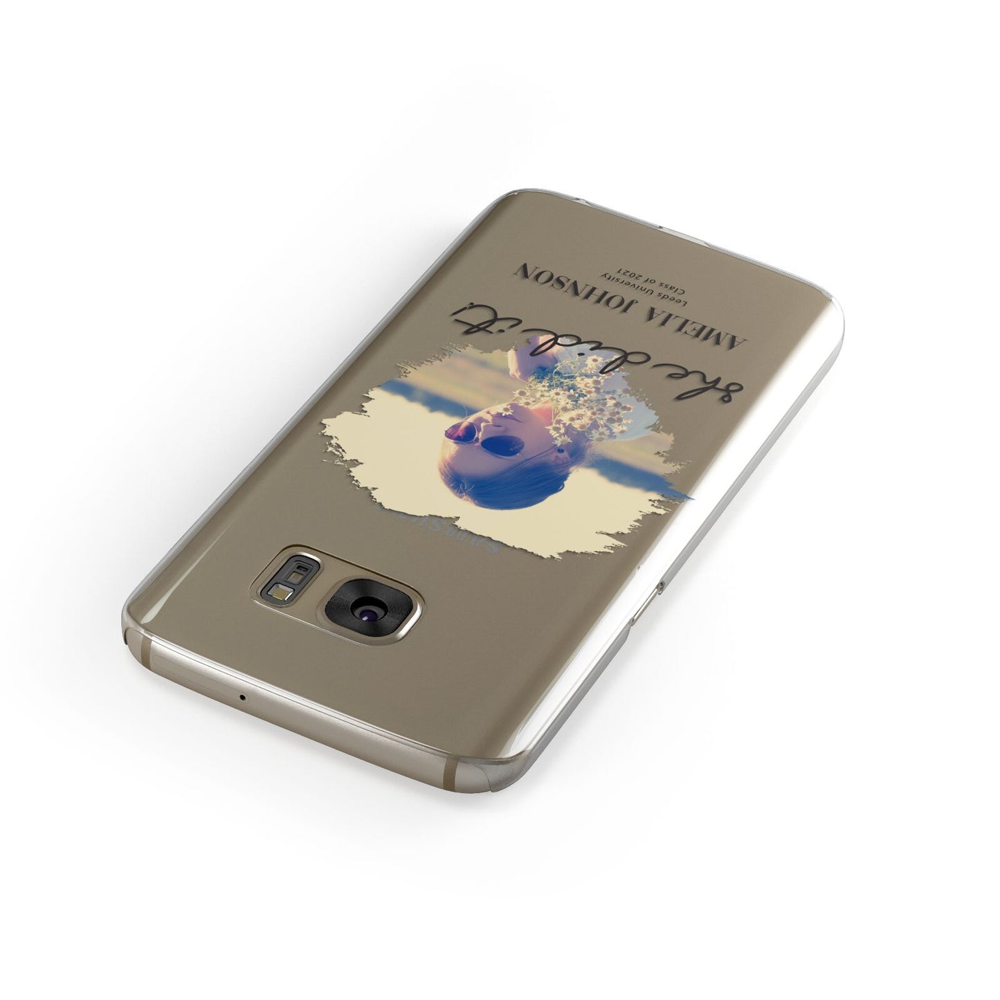 She Did It Graduation Photo with Name Samsung Galaxy Case Front Close Up