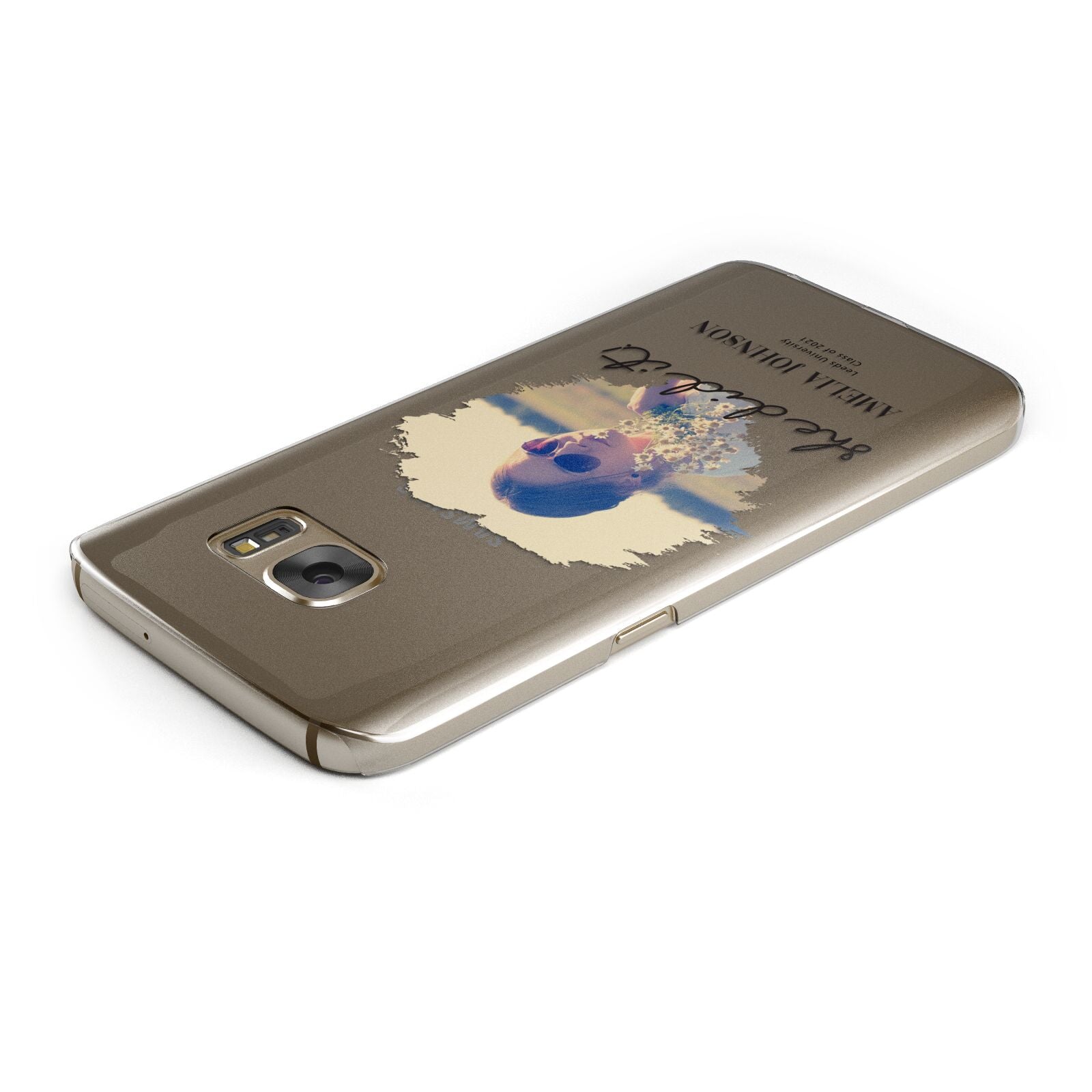 She Did It Graduation Photo with Name Samsung Galaxy Case Top Cutout