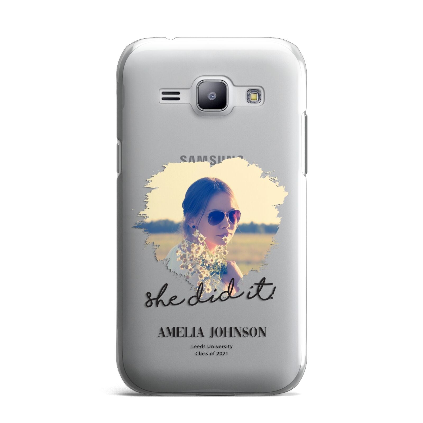 She Did It Graduation Photo with Name Samsung Galaxy J1 2015 Case