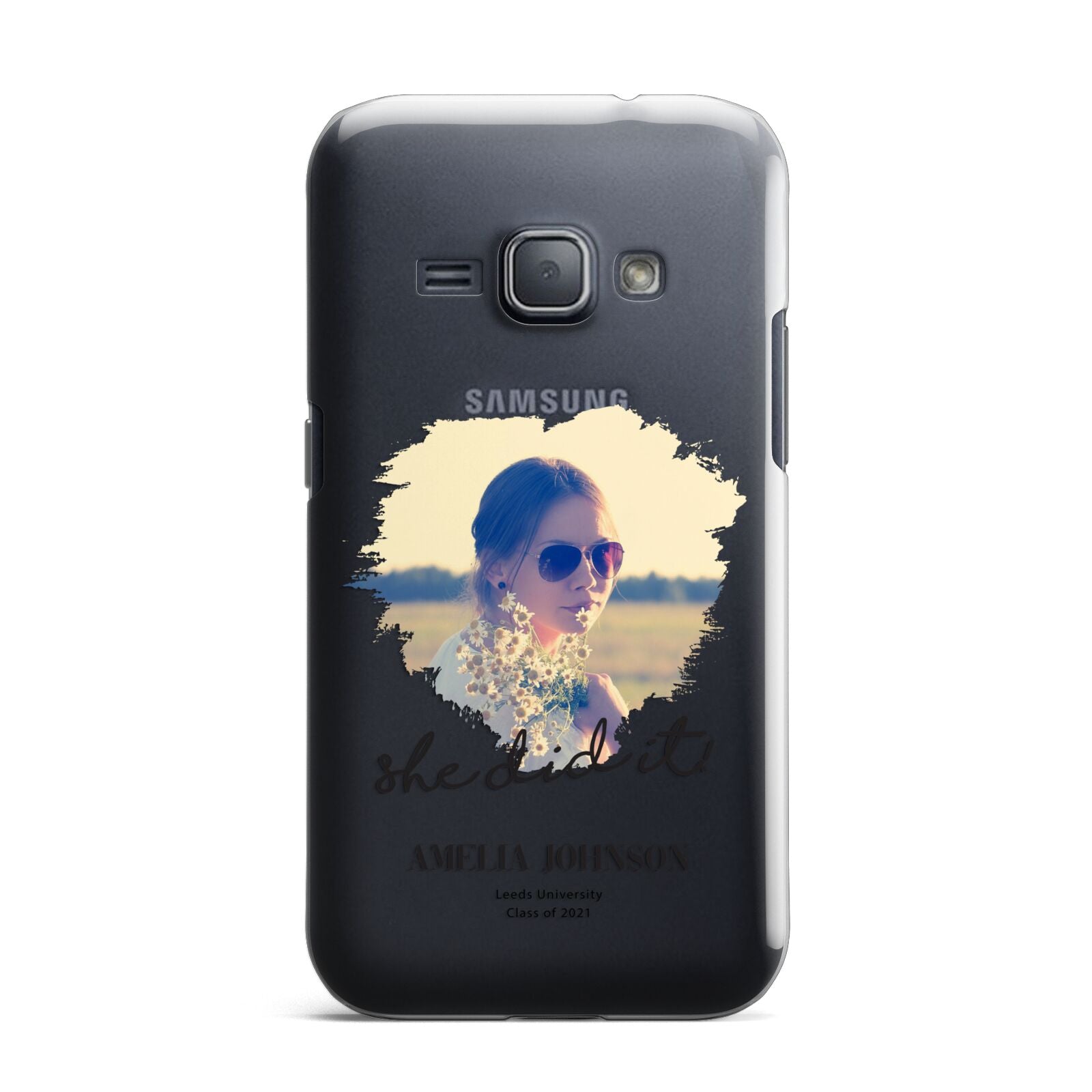 She Did It Graduation Photo with Name Samsung Galaxy J1 2016 Case
