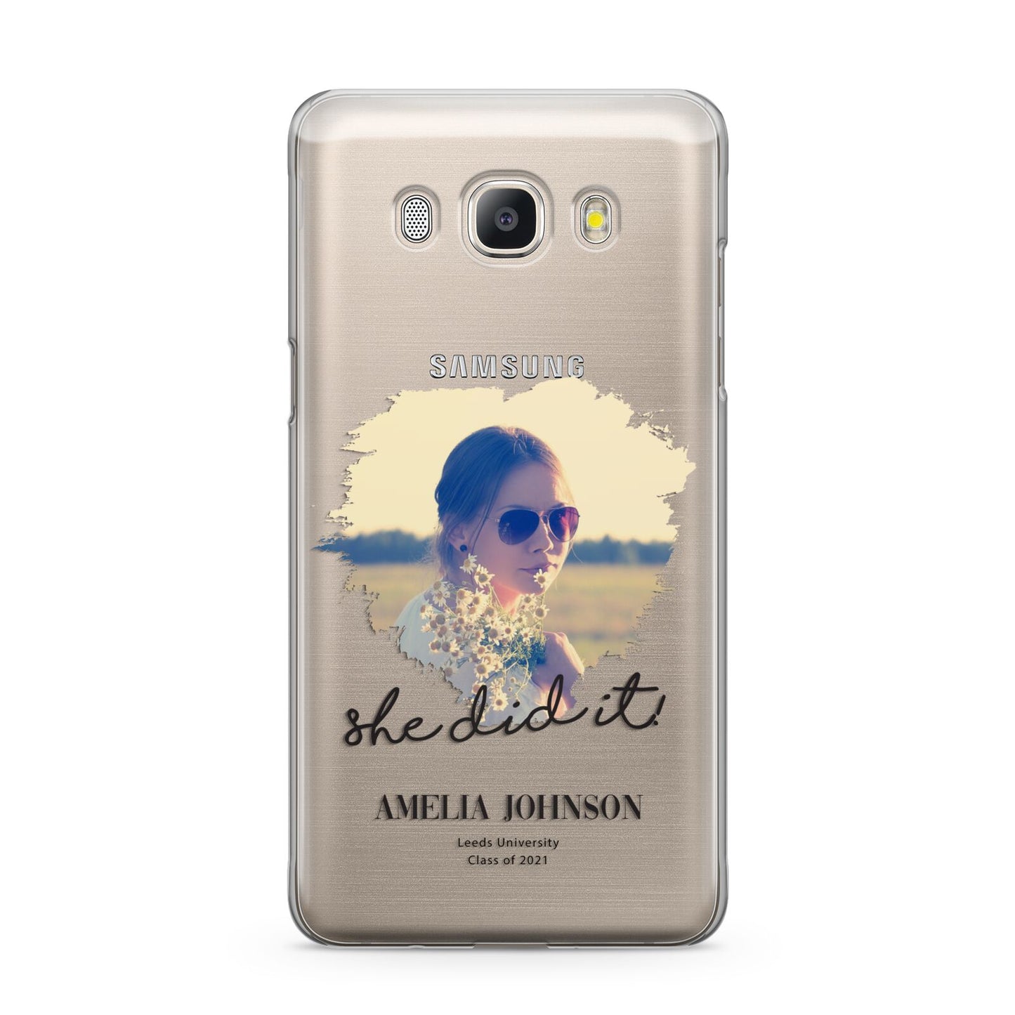 She Did It Graduation Photo with Name Samsung Galaxy J5 2016 Case