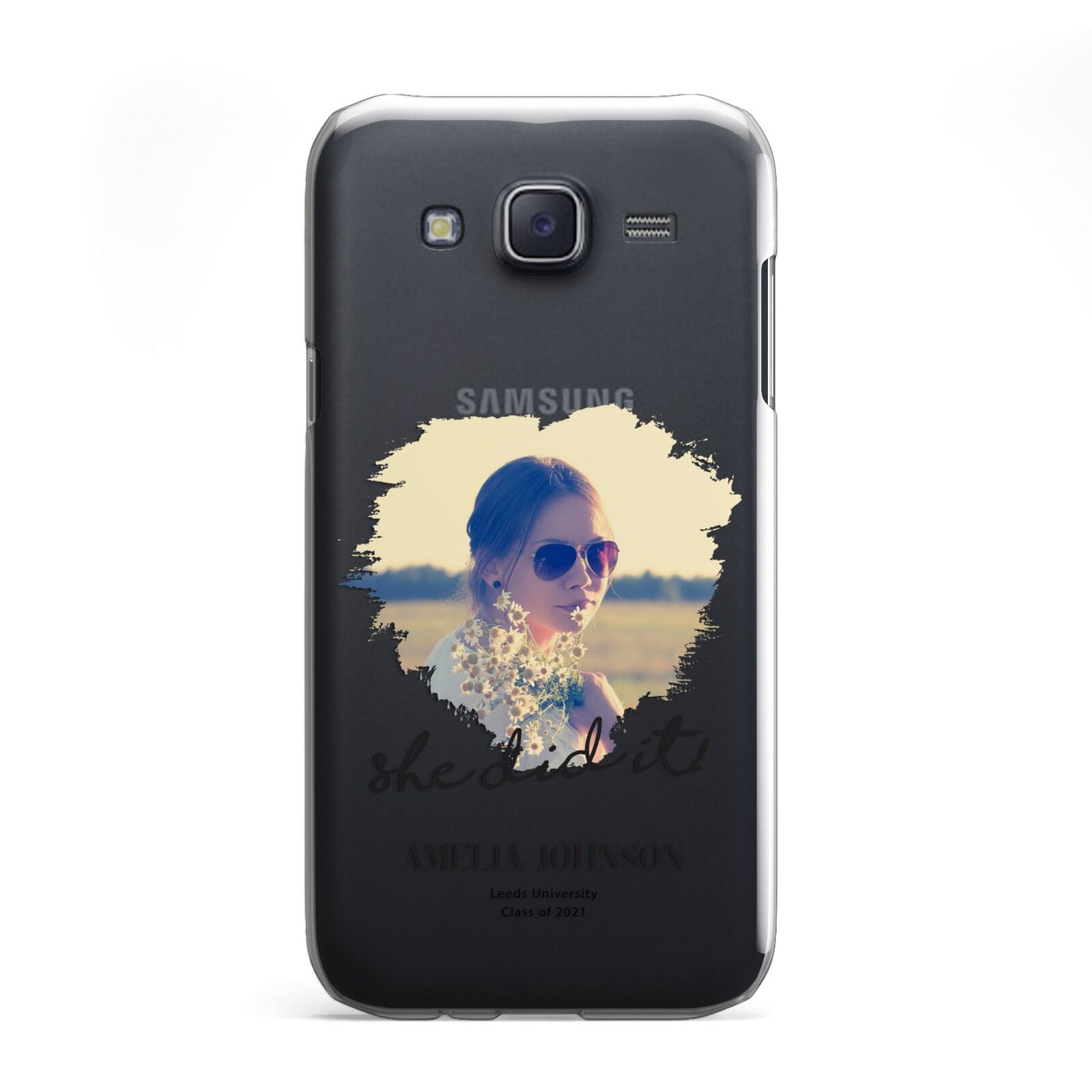 She Did It Graduation Photo with Name Samsung Galaxy J5 Case