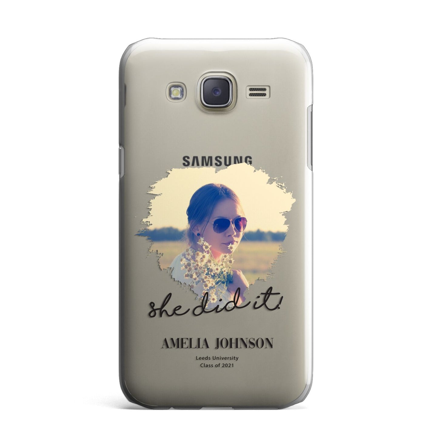 She Did It Graduation Photo with Name Samsung Galaxy J7 Case