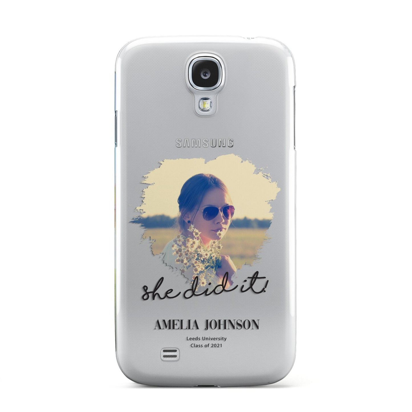 She Did It Graduation Photo with Name Samsung Galaxy S4 Case