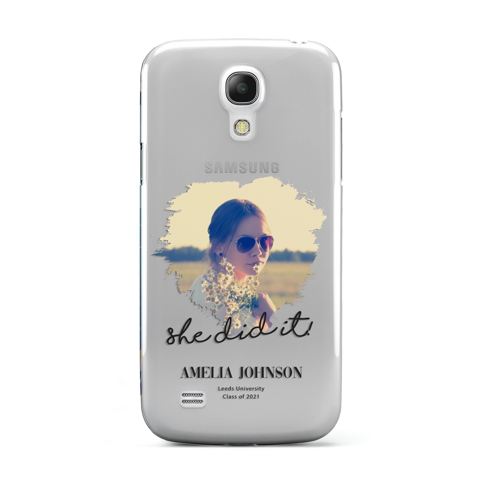She Did It Graduation Photo with Name Samsung Galaxy S4 Mini Case