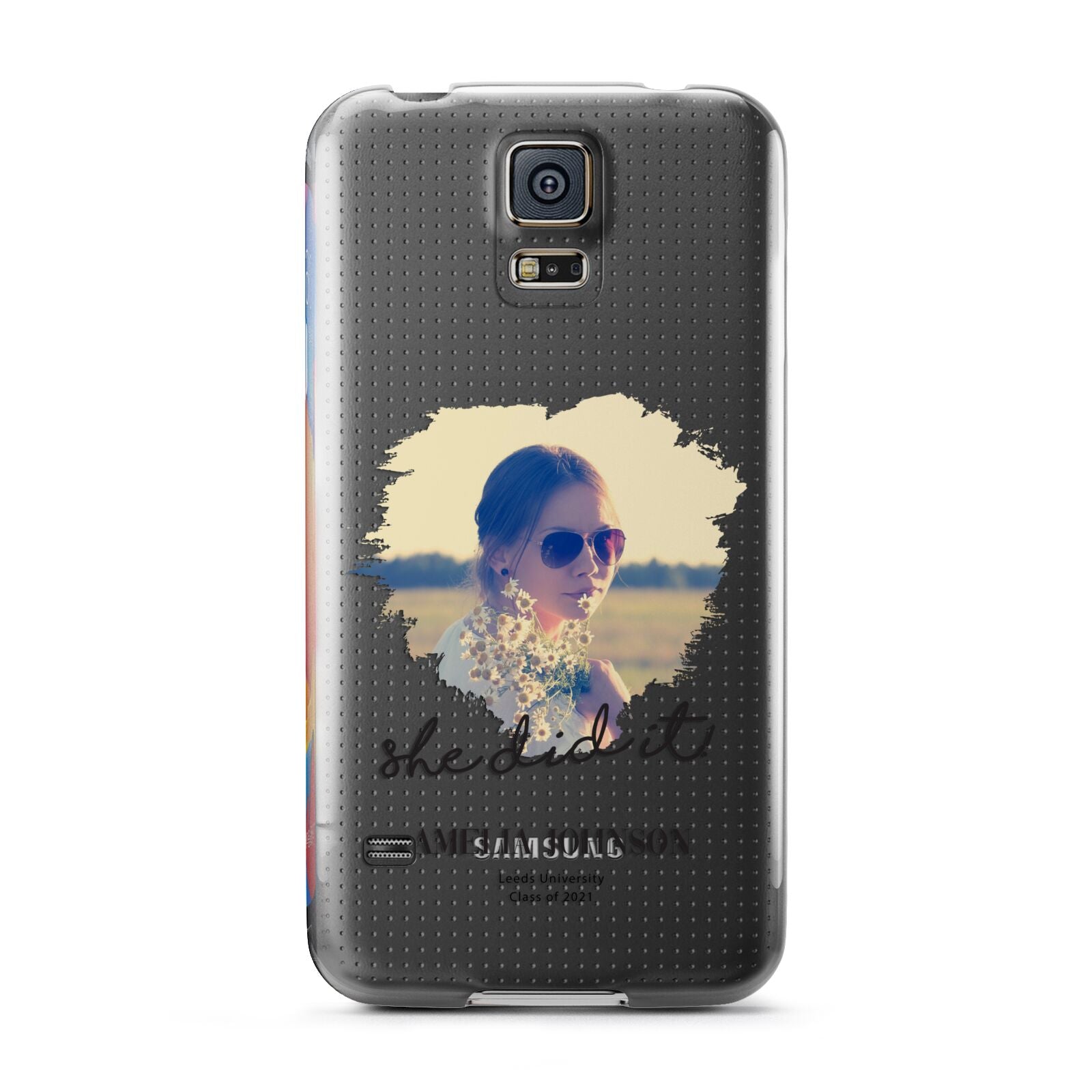 She Did It Graduation Photo with Name Samsung Galaxy S5 Case