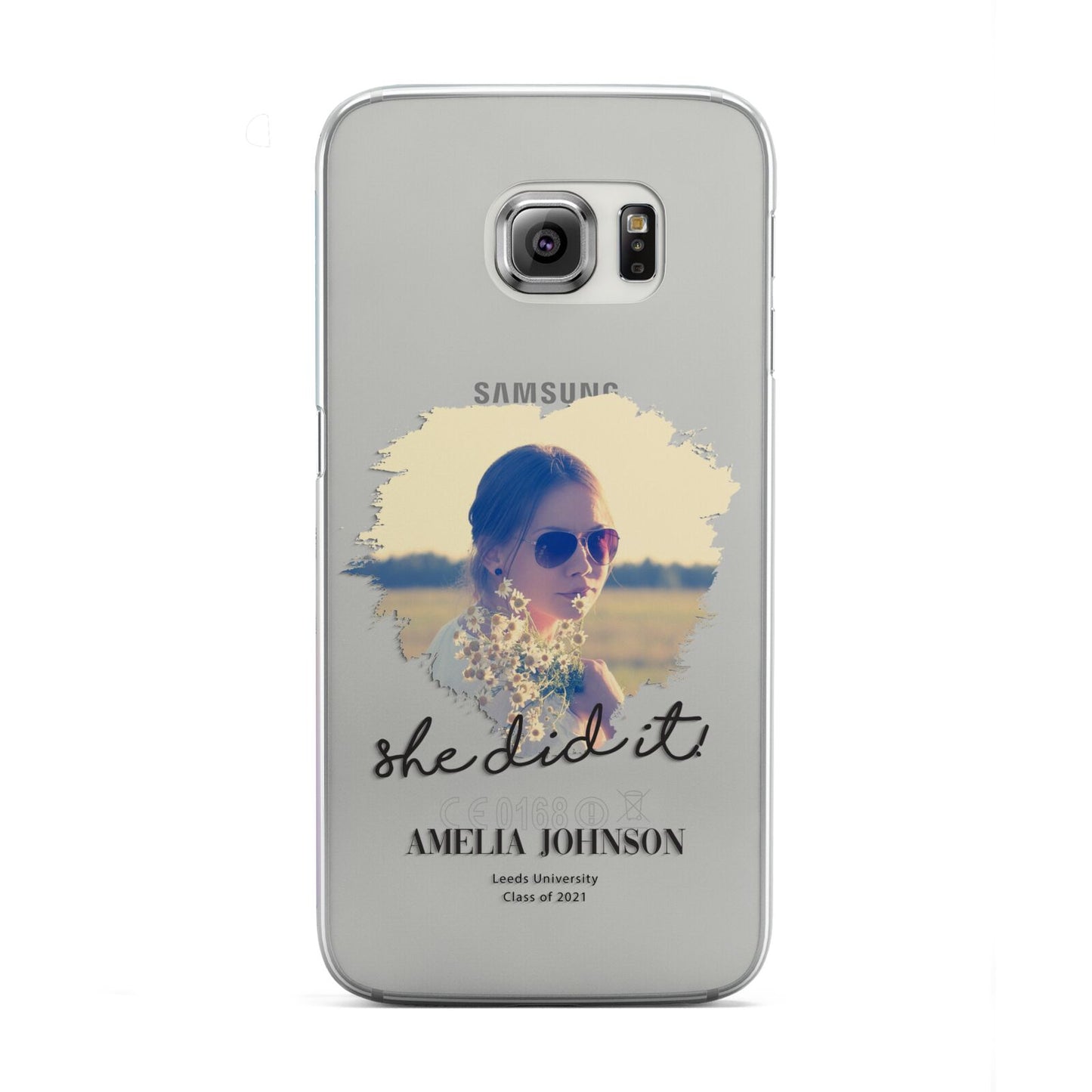 She Did It Graduation Photo with Name Samsung Galaxy S6 Edge Case