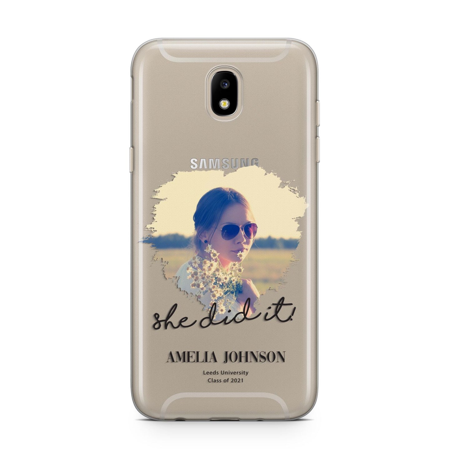 She Did It Graduation Photo with Name Samsung J5 2017 Case