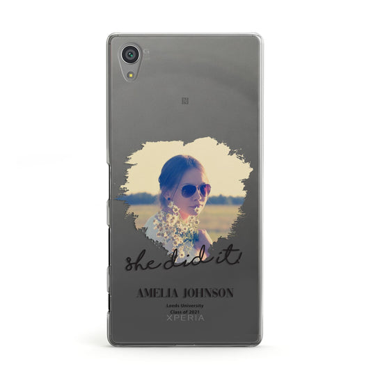She Did It Graduation Photo with Name Sony Xperia Case