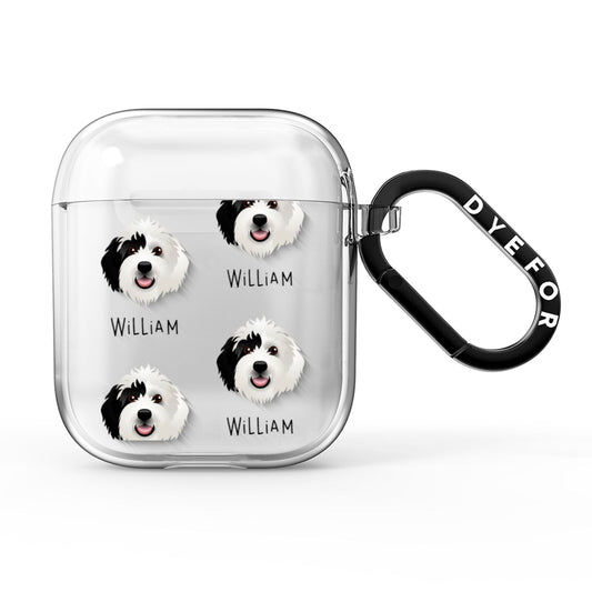 Sheepadoodle Icon with Name AirPods Clear Case